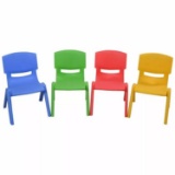 Set of 4 Colorful Stackable Plastic Children Chairs