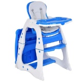 Costway 3 in 1 Baby High Chair Convertible Play Table Seat Booster Feeding Tray