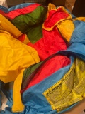 Blue, red and yellow inflatable bounce house
