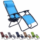 Costway Oversize Lounge Chair Patio Heavy Duty Folding Recliner