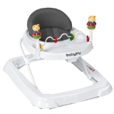 Costway Baby Walker Adjustable Height Removable Toy Wheels Folding Portable grey
