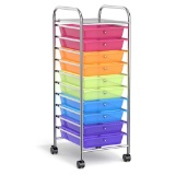 Costway 10 Drawer Rolling Storage Cart Scrapbook Office School Organizer