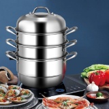 Costway 3 Tier 11 Inch Stainless Steel Steamer Set