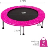 Costway 38-Inch Mini Folding Fitness Trampoline pink