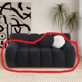 Kieayla 64.96'' Upholstered Loveseat - Black (Seat & Arms only) w/ 2 Pillows - No Back