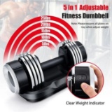 Costway 5-in-1 Adjustable 25Lbs Weight Dumbbell
