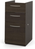 Bestar Embassy 16W Add-On Pedestal With 3 Drawers In Dark Chocolate