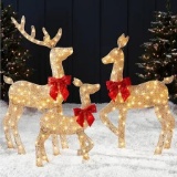 Pre-lit Animated Deer Family Christmas Decor