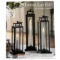 Evergreen LED Tapered Candle Black Finish Tower Lantern