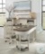 Caraway Aged Ivory Pedestal Desk with Hutch & Return Desk (I248-307-1, I248-307H-1, I248-308-1)