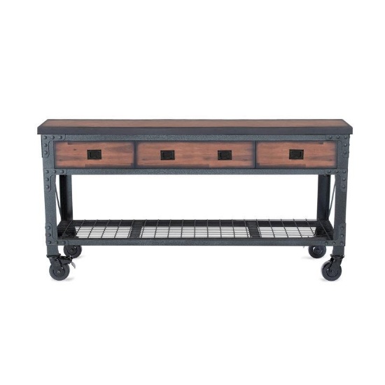 DuraMax Rolling Workbench Furniture 72 In. X 24 In. With 3 Drawers For Home Garage Workshop