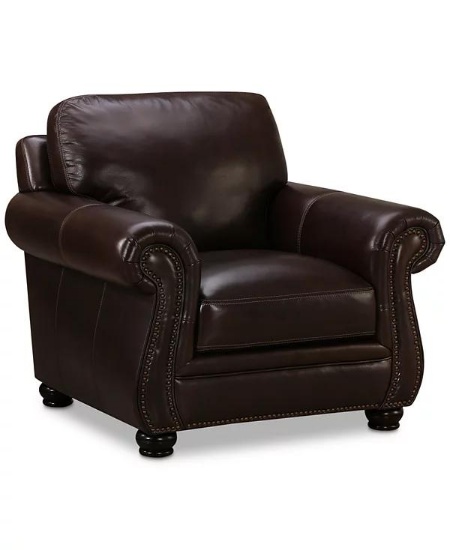 Roselake 41" Leather Armchair - Brown