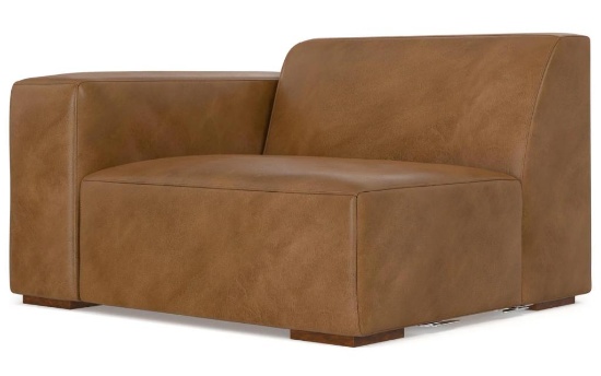 Rex Left Arm Module in Genuine Leather - caramel brown