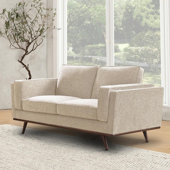Positano Fabric Loveseat - beige (34'' H X 68'' W X 38'' D)