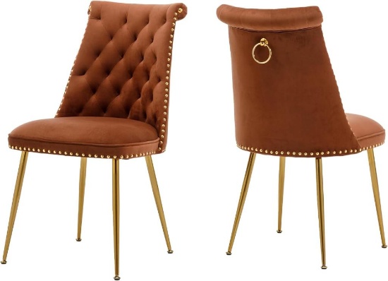Velvet Dining Chairs Set of 2 - Coffee