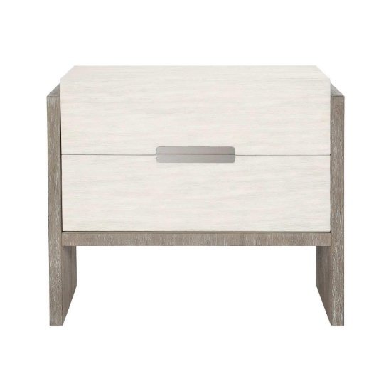 Bernhardt Foundations Linen Light Shale Two-Drawer Nightstand