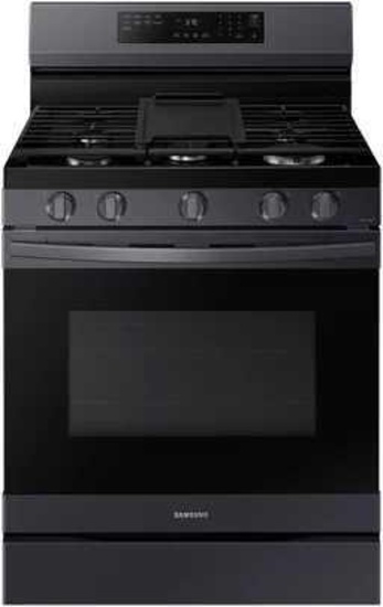 Samsung 6 cu. ft. Smart Gas Range with No-Preheat Air Fry & Convection: Black Stainless Steel