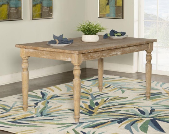 Linon Avalon Light Natural Brown Dining Table 59"W x 29.5"H