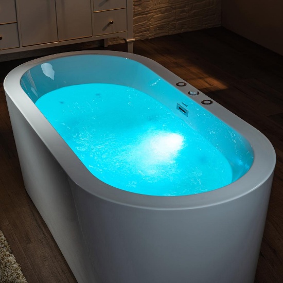 WOODBRIDGE 66-1/2" x 31-7/8" Whirlpool Water Jetted and Air Bubble Combination Bathtub #BJ200