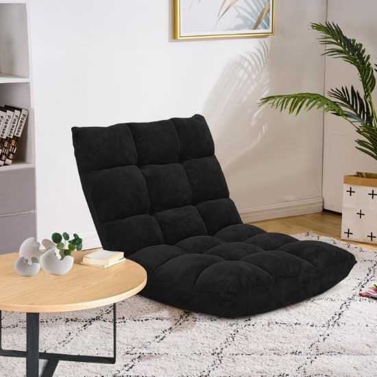 Adjustable Cushioned Floor Chair/Sofa - black