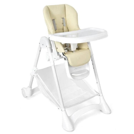 Baby Convertible Folding Adjustable High Chair - Beige