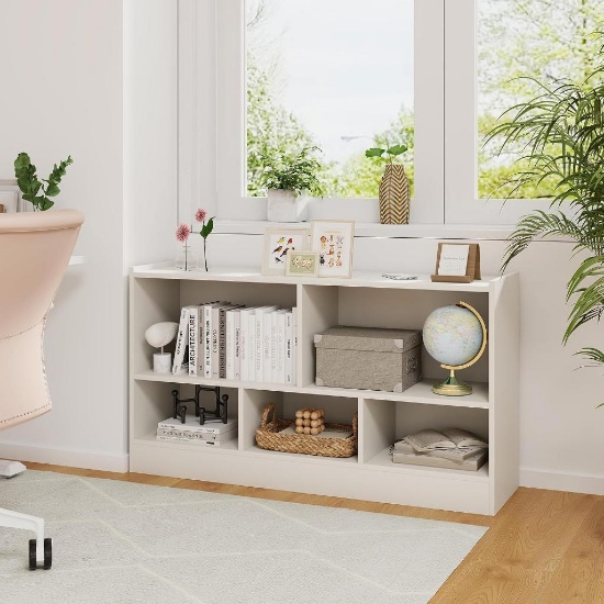 5-Cube Organizer Bookcase, 2-Tier - White