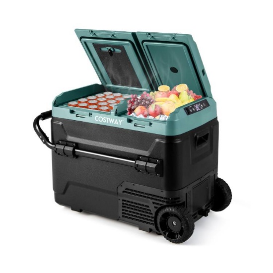 Portable Compressor Fridge Freezer for Vehicles Camping Travel Truck RV Boat - green