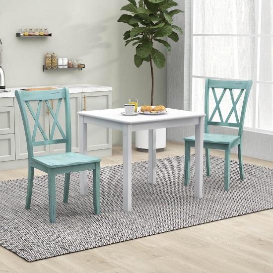 Costway Wood X-Back Dining Chair Set of 2