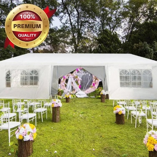 Costway 10 x 30 Feet Outdoor Canopy Tent - White