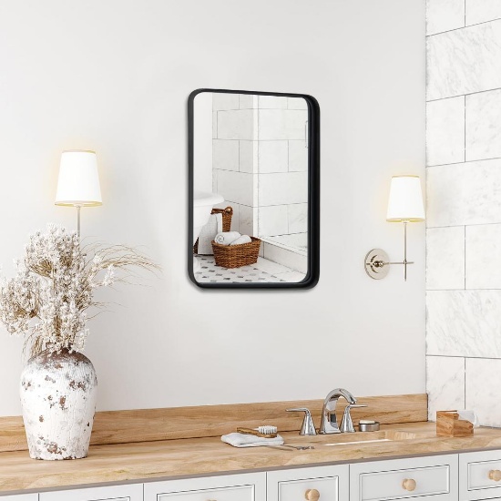 Costway 24.5 x 16.5 Black Shatter Resistant Mirror