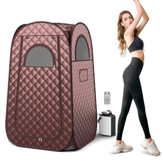 Portable Sauna, Full Body Steam Sauna w/ 3L Steam Box - Coffee