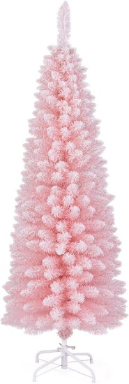 5 FT Pencil Christmas Tree Pink, Unlit