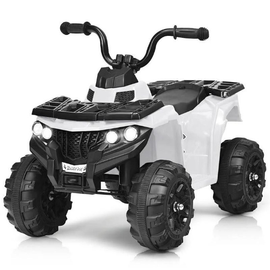 Costway 6V Battery Powered Kids Electric Ride on ATV - White