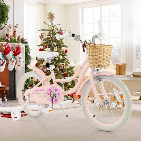 Costway 18-Inch Kids Bike - pink