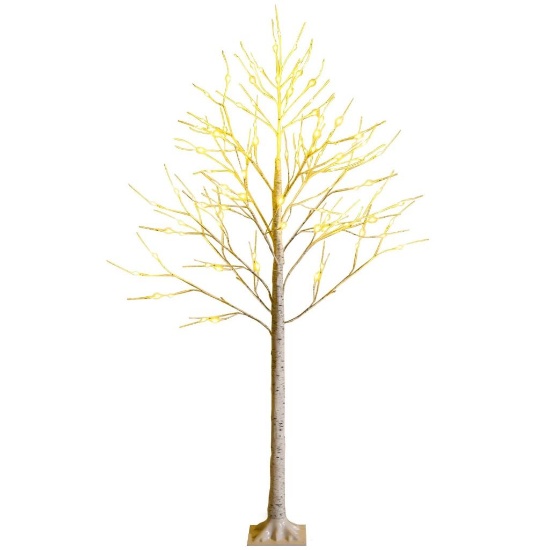 4ft PreLit Twig Christmas Tree Artificial White Birch Tree