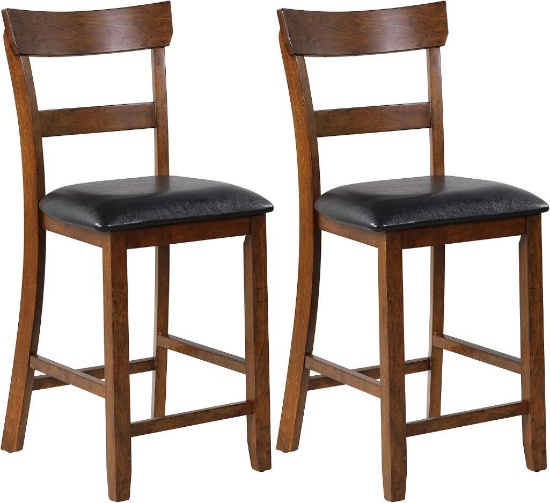 COSTWAY Bar Stools Set of 2, 25.5-Inch Counter Height Chair with Backrest