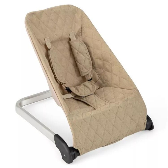 Portable Folding Baby Bouncer Seat Rocking Lightweight - Beige