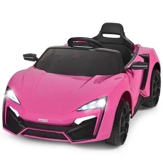Costway 12V 2.4G RC Electric Vehicle with Lights - pink
