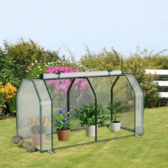 Costway 47" x 22" x 24" Portable Mini Greenhouse with 2 Zipper Doors