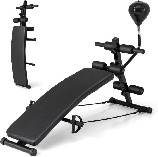Folding Exercise Bench - black