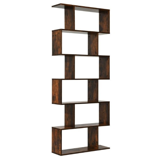 S-Shaped Bookshelf - Brown
