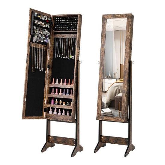 Jewelry Armoire w/ Full Length Mirror - Espresso