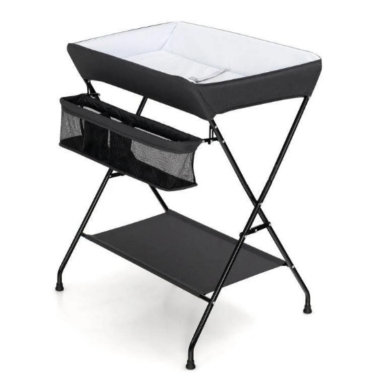 Costway Baby Storage Folding Diaper Changing Table - black