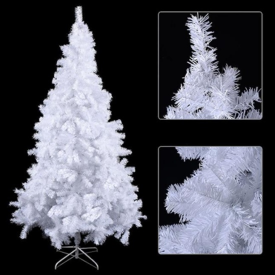Costway 5.9-Feet Flocked White Artificial Christmas Tree - unlit