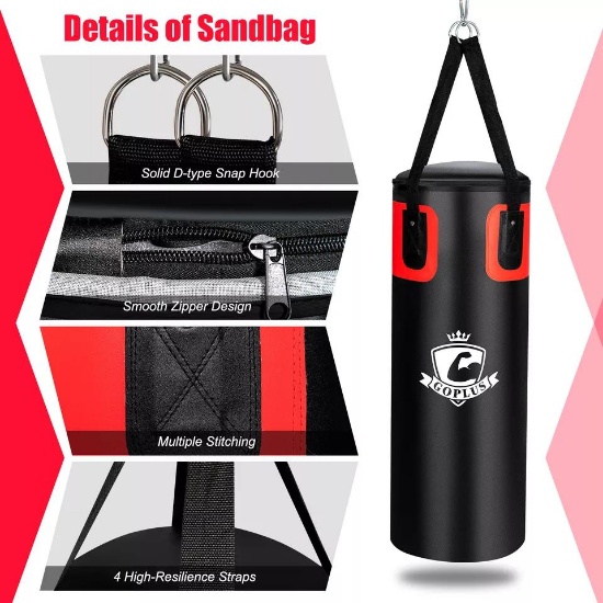 56 Lbs Filled Punching Bag Set