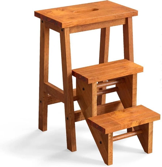 Multifunction 3-in-1 Wood Step Stool