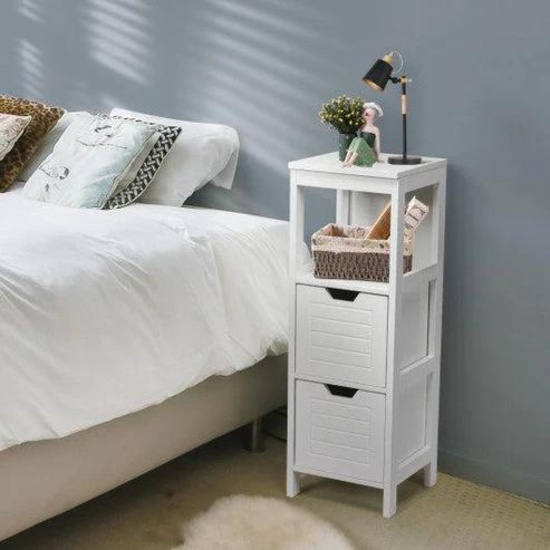 Costway Floor Cabinet Multifunction Storage Rack Stand Organizer - White