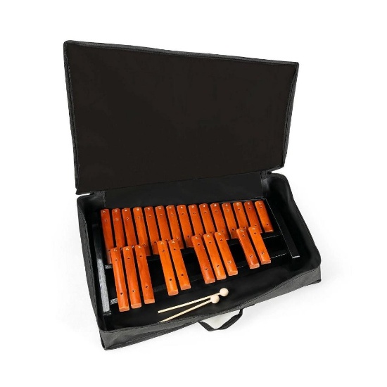 Costway 25 Note Xylophone Percussion Educational Wooden Instrument w/ 2 Mallets