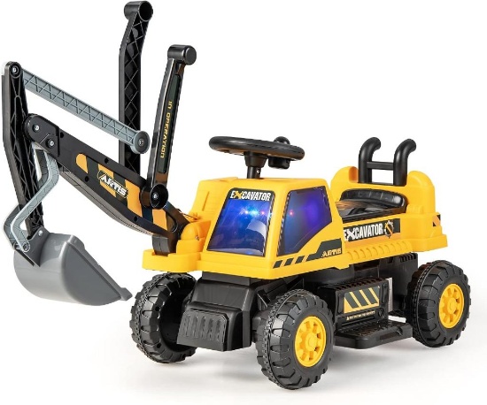 HONEY JOY 6V Electric Ride on Excavator - Open Box