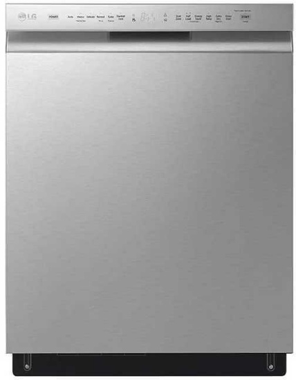 LG 24"W Full Console Dishwasher w/ Front Controls, Stainless Steel Tub